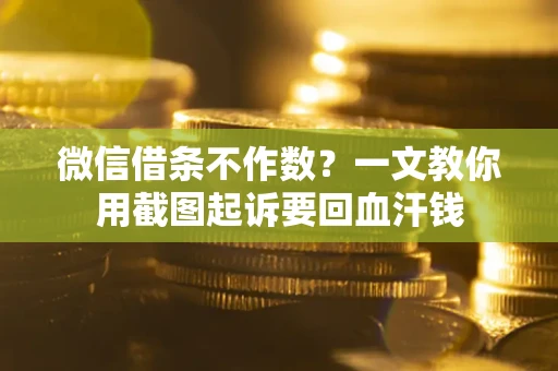 武汉微信借条不作数？一文教你用截图起诉要回血汗钱