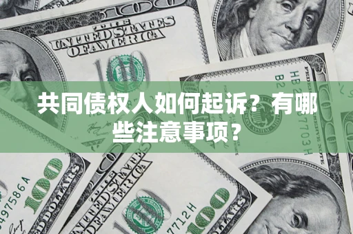 武汉共同债权人如何起诉？有哪些注意事项？